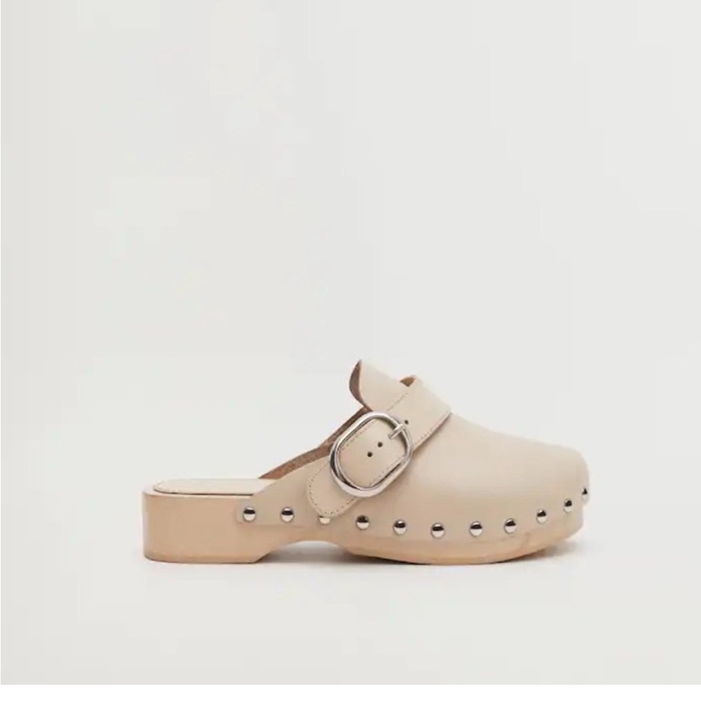 Mango MNG | size 38 studded leather clogs